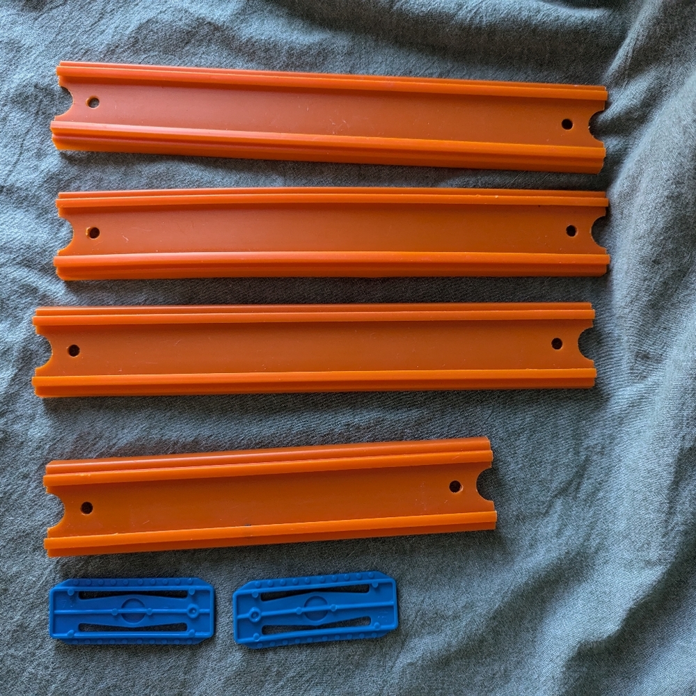 Hot Wheels Track Pieces 11" 9" Connectors Orange Blue Car Toys Kids Loose 6pc In